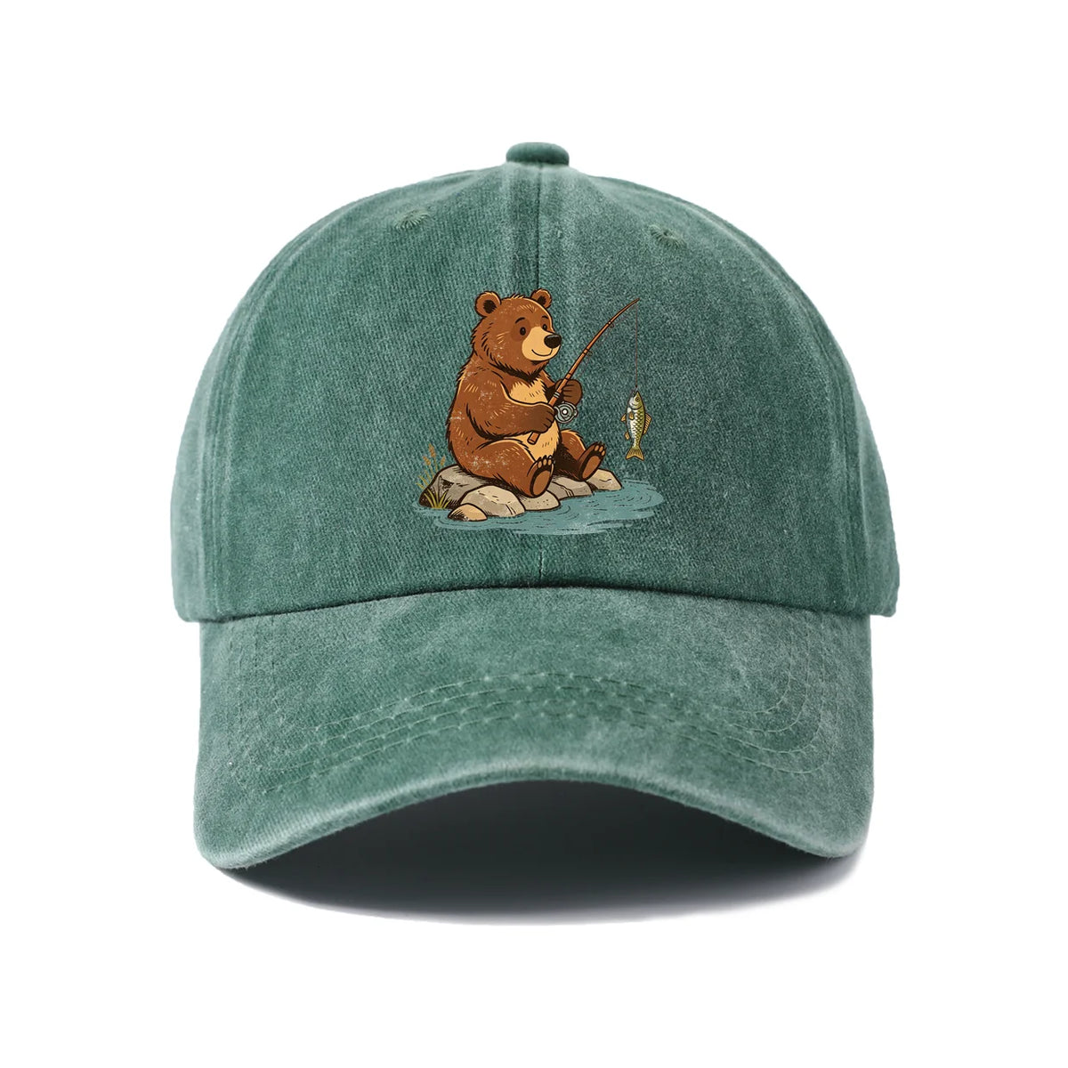 Woodland Bear Washed Baseball Cap
