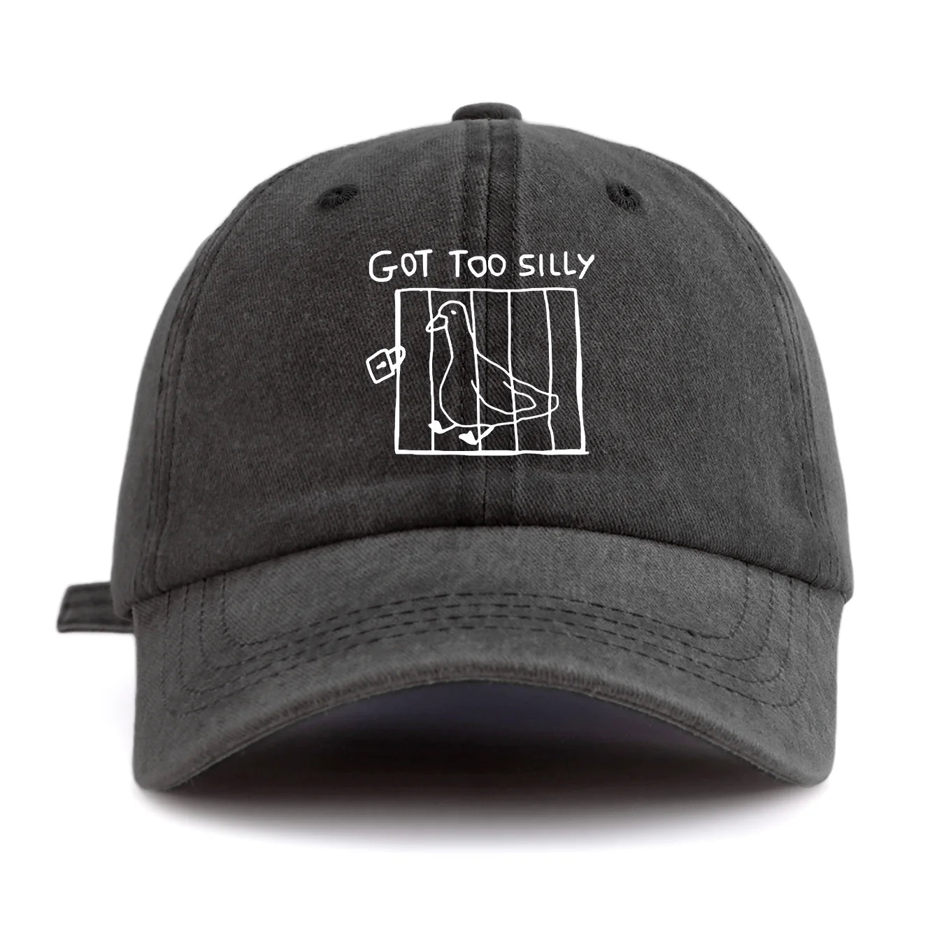 GOT TOO SILLY Print Washed Baseball Cap For Adults