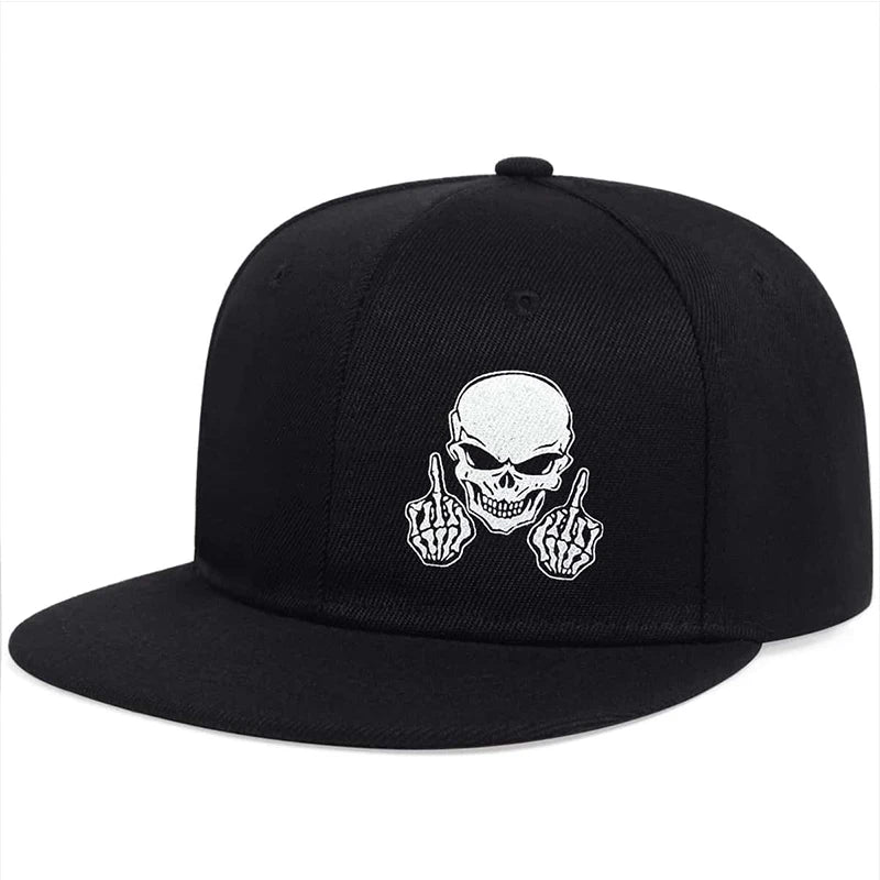 Unisex Skeleton Finger Embroidery Hip-hop Hats Snapback Cap Baseball Caps