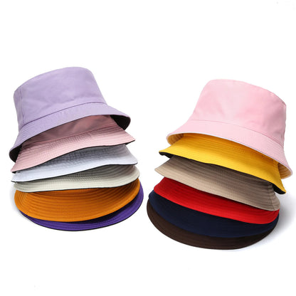 Double-sided Wearing Cap Solid Color Bucket Hat Men Women