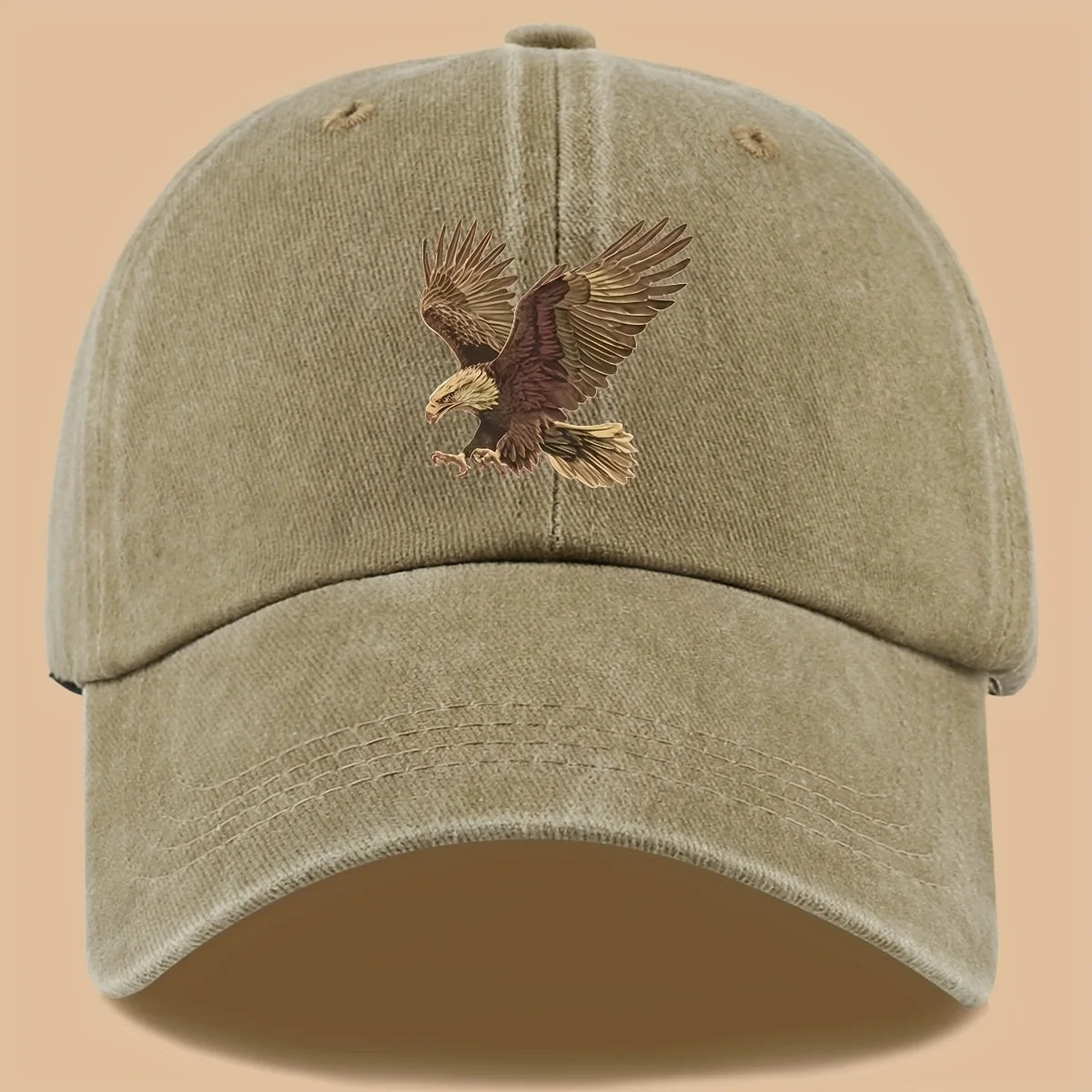 Eagle Print Baseball Cap Adjustable For Both Men And Women
