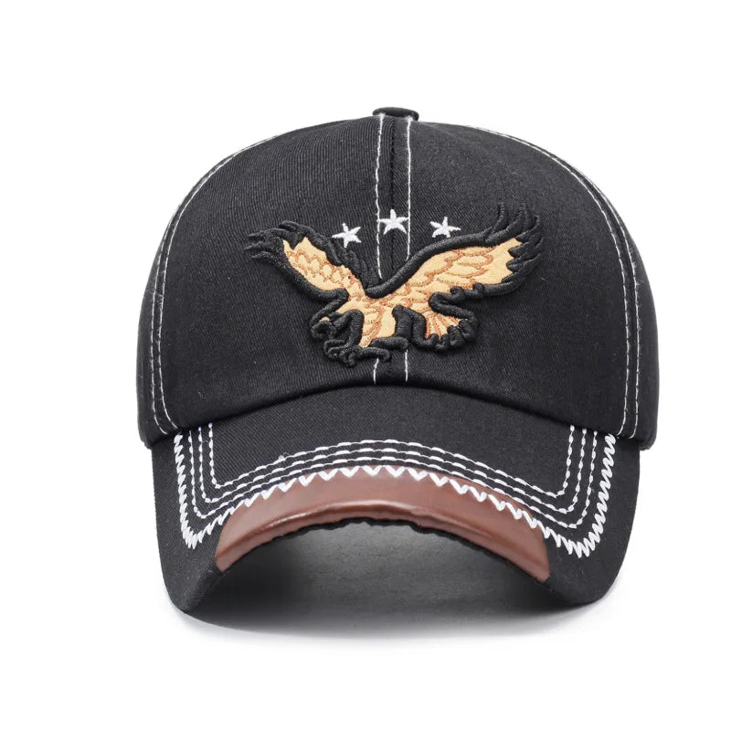 Fashionable Eagle-Embroidered Outdoor Sun Hat - Baseball Cap