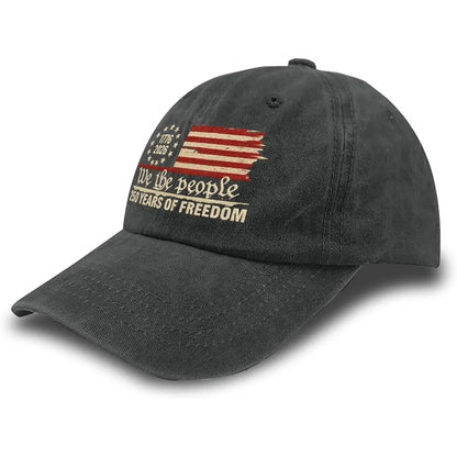 Retro Washed Printted U.S. 250th Anniversary 250 Years Freedoms 1776-2026 Baseball Hats