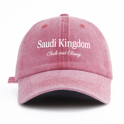 Saudi Kingdom Print Washed Baseball Cap