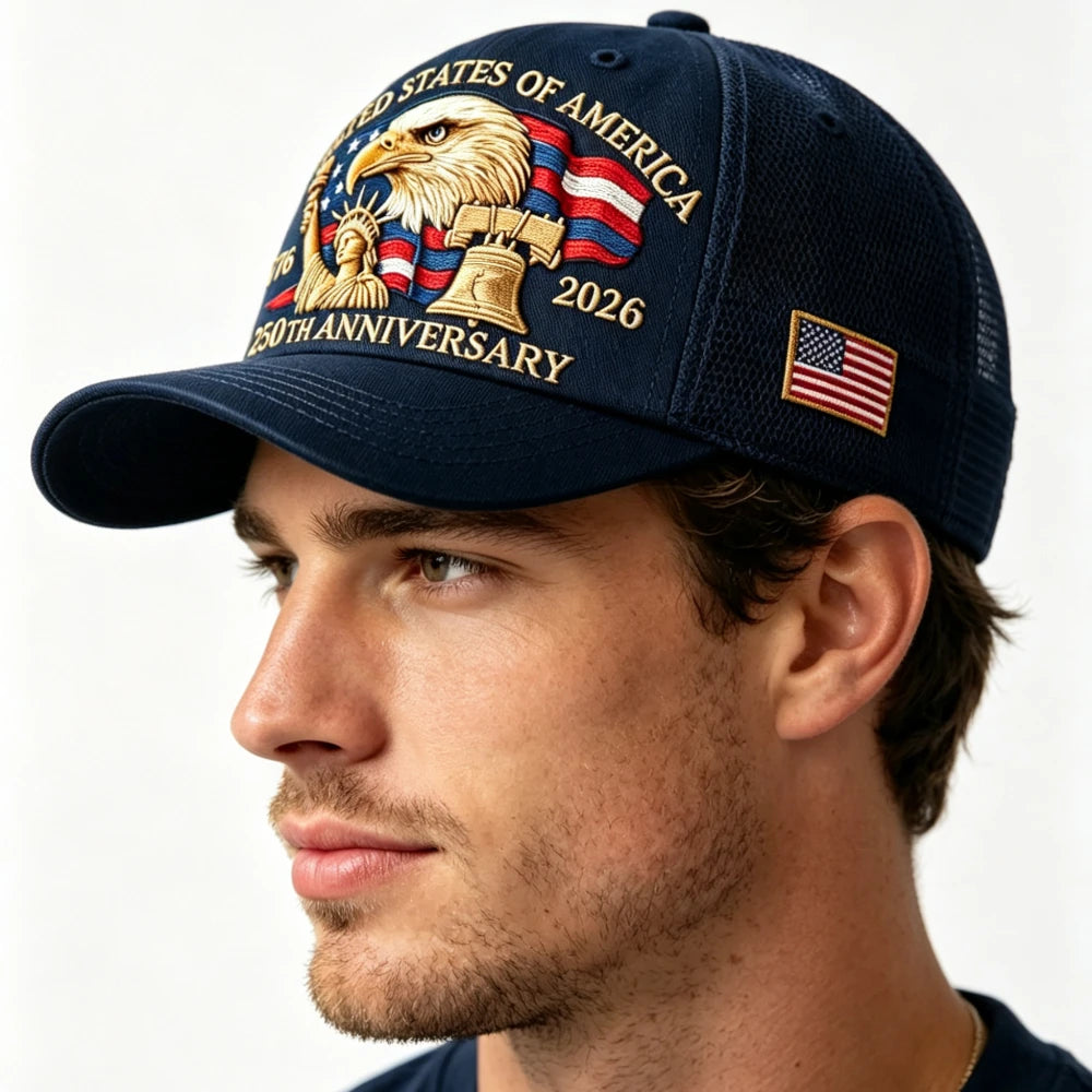 American 250th Anniversary Eagle Print Baseball Cap