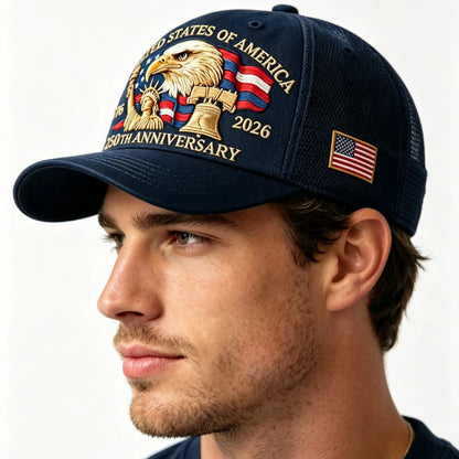 American 250th Anniversary Eagle Print Baseball Cap