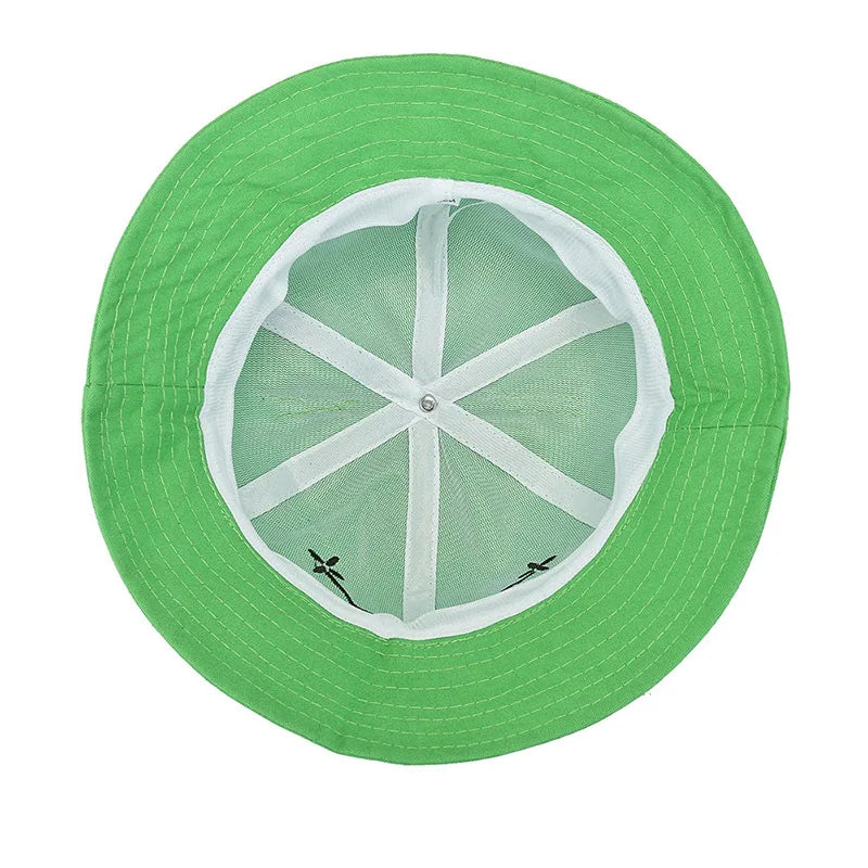 Bucket Hat Women Summer Fisherman Hat Girls Cartoon Frog Design