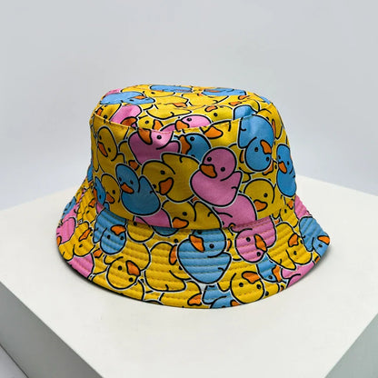 New Unisex Print Yellow Duck Bucket Hats