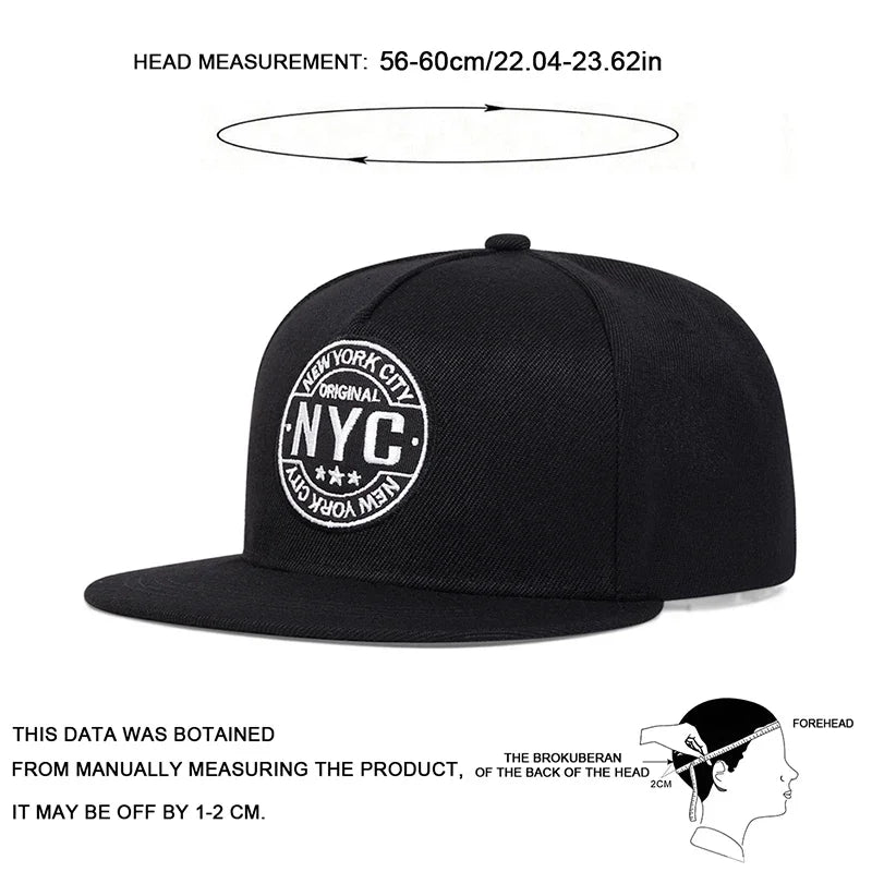 Unisex NEW YORK CITY Letter Embroidery Hip-hop Hats Snapback Hat