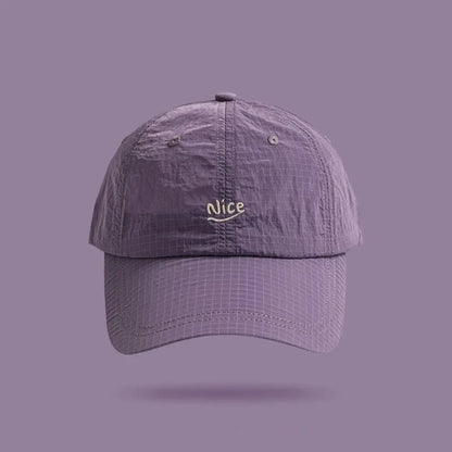 Fashion Plaid Thin Sun Cap Quick-drying Letter Embroidery Sports Running Cap Baseball Cap