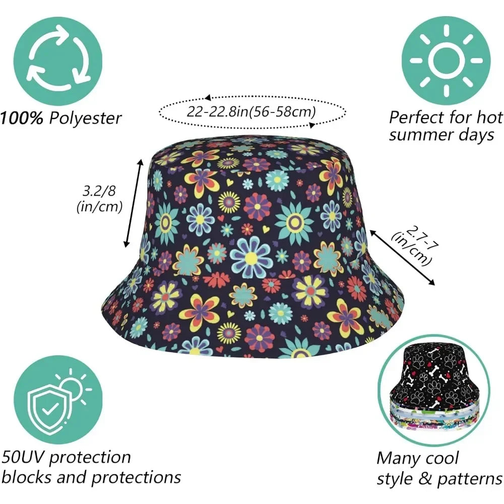 Small Flowers Fisherman Cap Hip Hop Gorras Summer Unisex Printing Bucket Hat