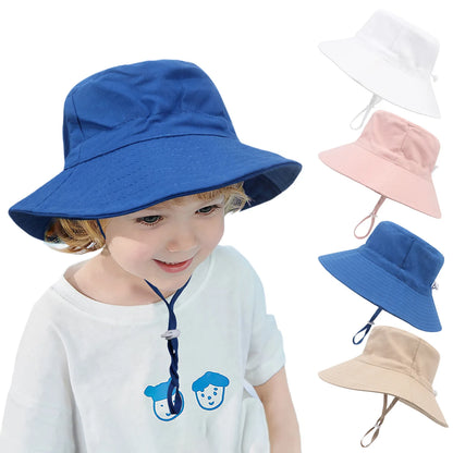 Summer Big Brim For Child Soft Breathable For Boys And Girls Outdoor Bucket Hat