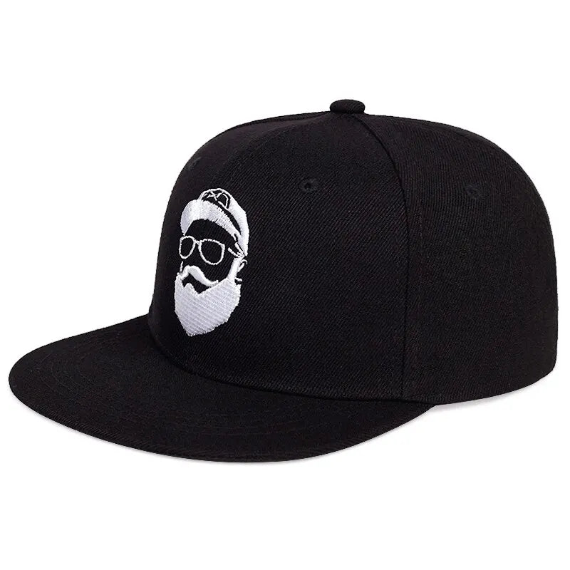Unisex Bearded Old Man Embroidery Hip-hop Hats Outdoor Adjustable Casual Snapback Caps Sunscreen Hat