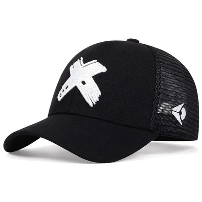 Unisex X Letter Embroidery Baseball Caps