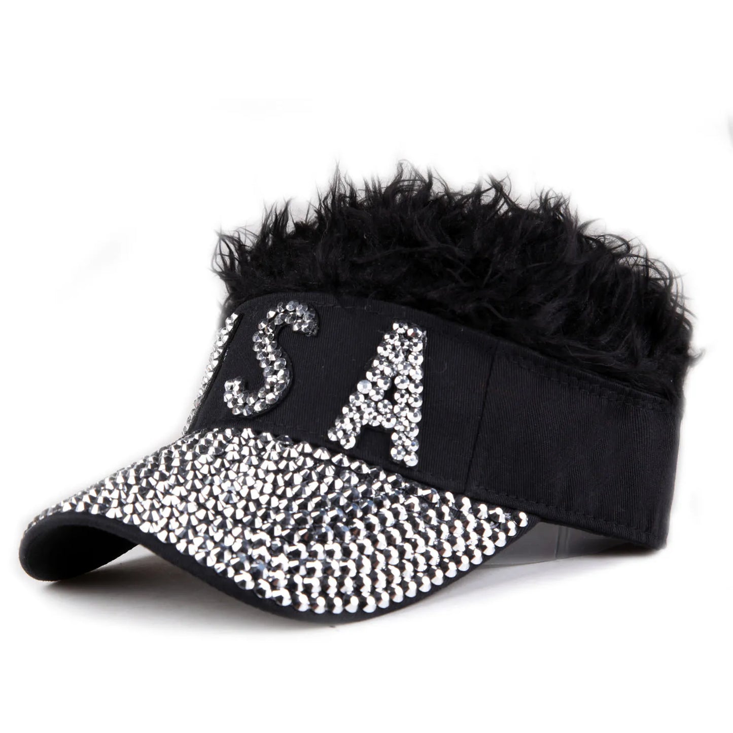 USA Wig Hat Baseball Cap Women Female Male Visors Sun Hat Cotton