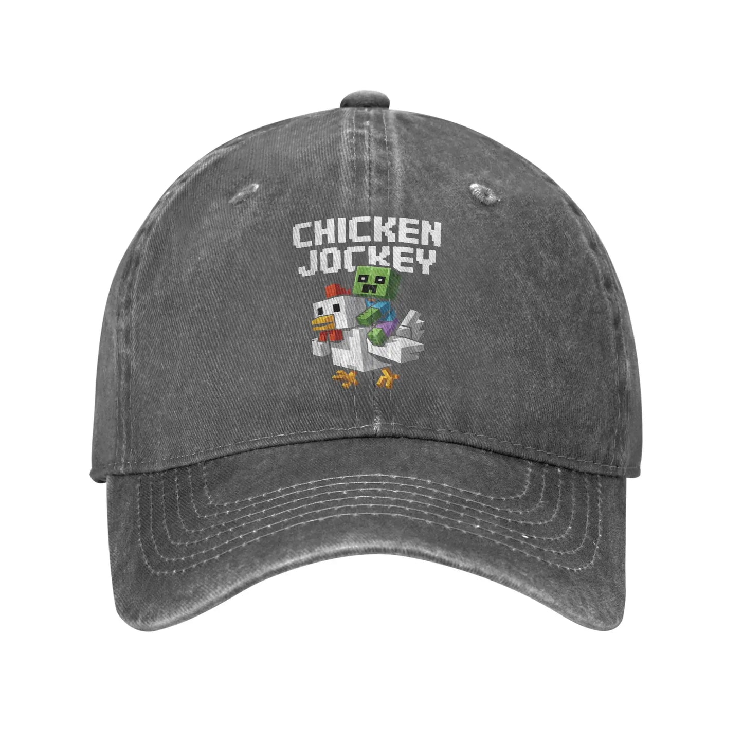 Chicken Jockey Zombie Pixel Art Zombie Movie Wear Baseball Caps