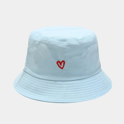 Love Embroidery Cotton Bucket Hat For Men And Women Beach