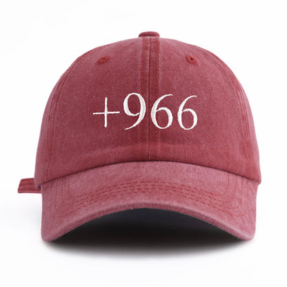 +966 Embroidery Washed Baseball Cap