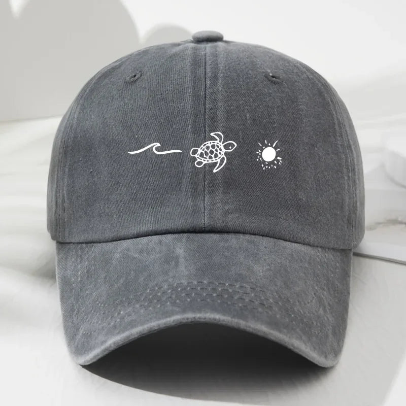 Turtle Pattern Printed Baseball Cap