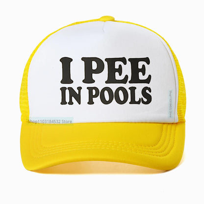 I Pee In Pools Letter Mesh Baseball Cap