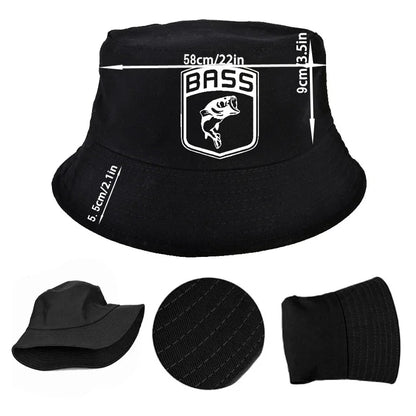 New Bass Fishing Men Sun Visor Dad Cap Hat Fish Bone Bucket Hats