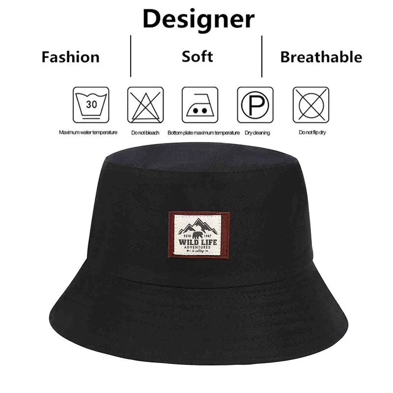 Men Women Letter Icon Bucket Hat Fashion Printing Hip Hop