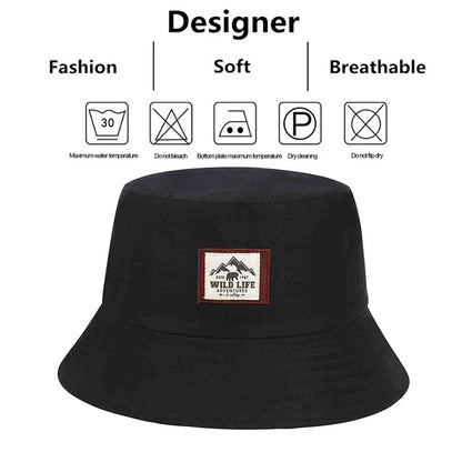 Men Women Letter Icon Bucket Hat Fashion Printing Hip Hop