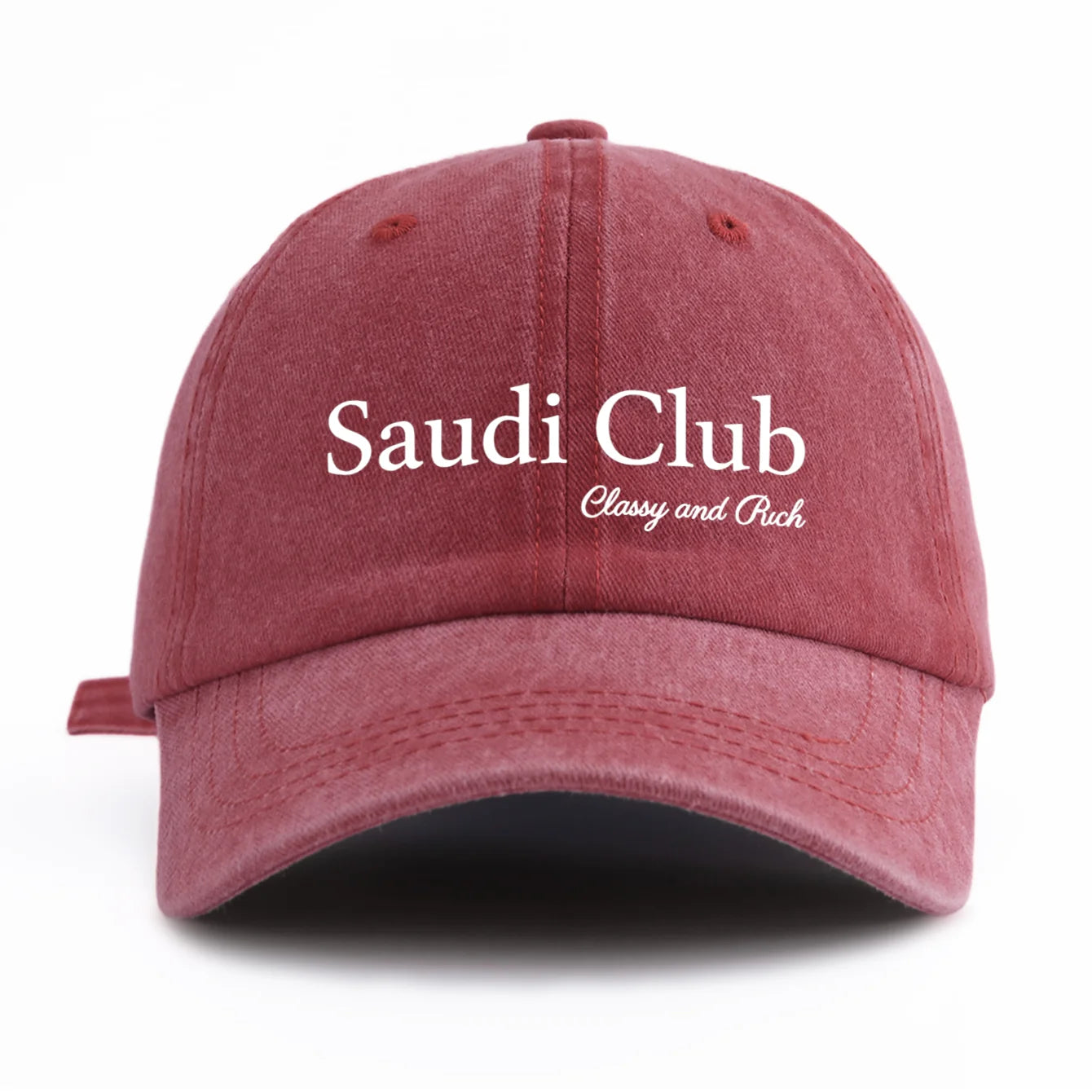 SAUDI C Print Washed Baseball Cap For Adults