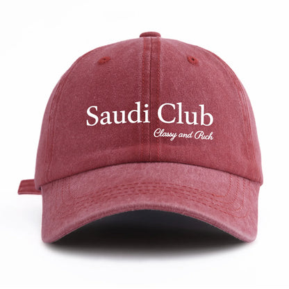 SAUDI C Print Washed Baseball Cap For Adults