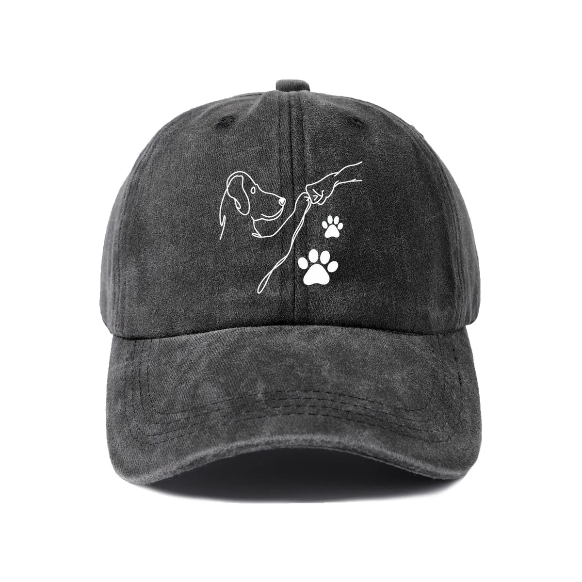 Dog Paw Outline Washed Baseball Cap