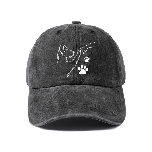 Dog Paw Outline Washed Baseball Cap
