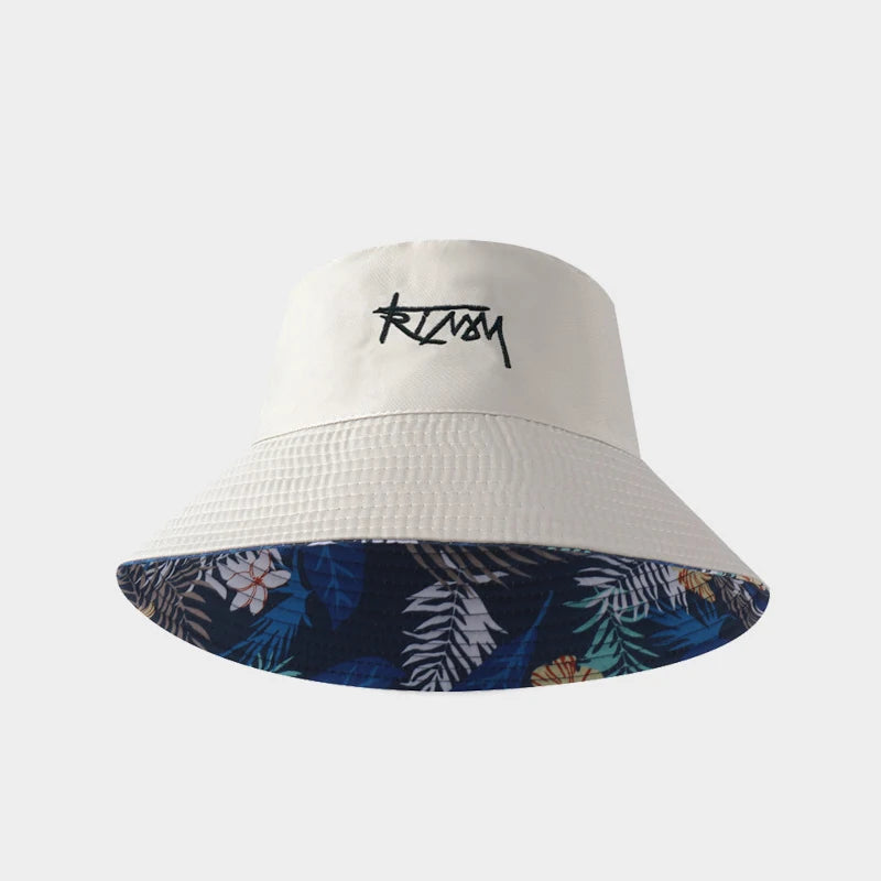 Retro Style Fashionable Printed Maple Leaf Fisherman Hat Bucket Hat