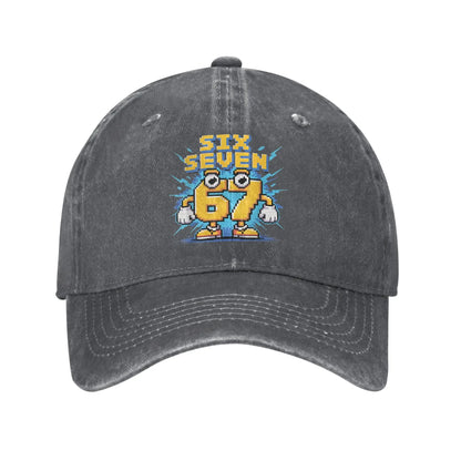 67 Meme Brainrot Six Seven Kids Gaming Gen Alpha Sun Baseball Cap