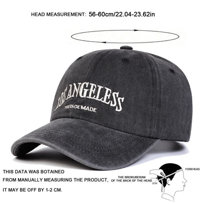 LOS ANGELESS Embroidery Wash Baseball Caps