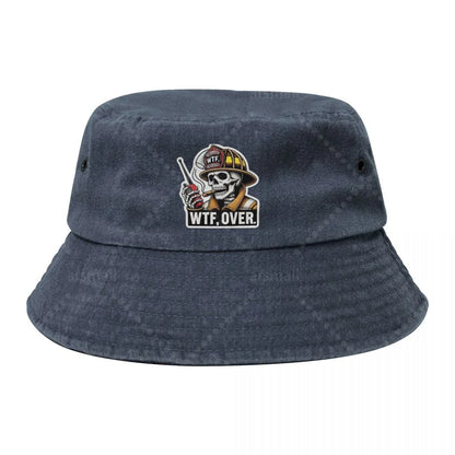 WTF,Over Unisex Cotton Bucket Hats Adjustable Outdoor Sun Hat For Beach Travel