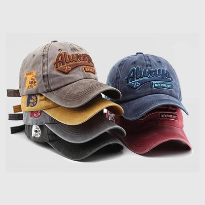 Retro Baseball Cap With 3D Embroidery “Always”