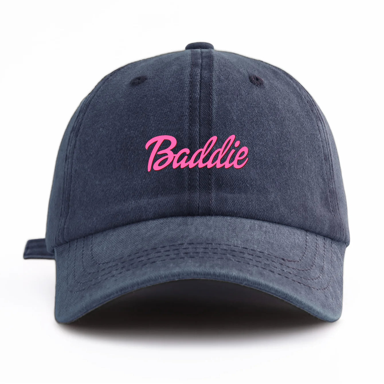 Baddie Print Washed Baseball Cap For Adults