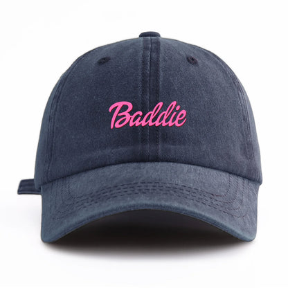 Baddie Print Washed Baseball Cap For Adults