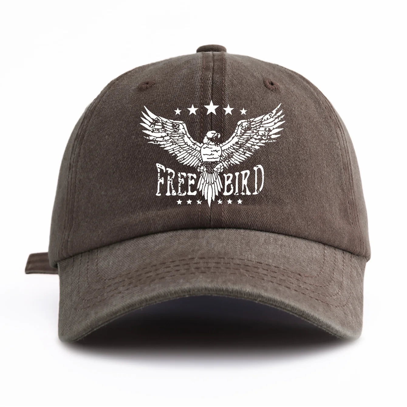 FREE BIRD Print Washed Baseball Cap