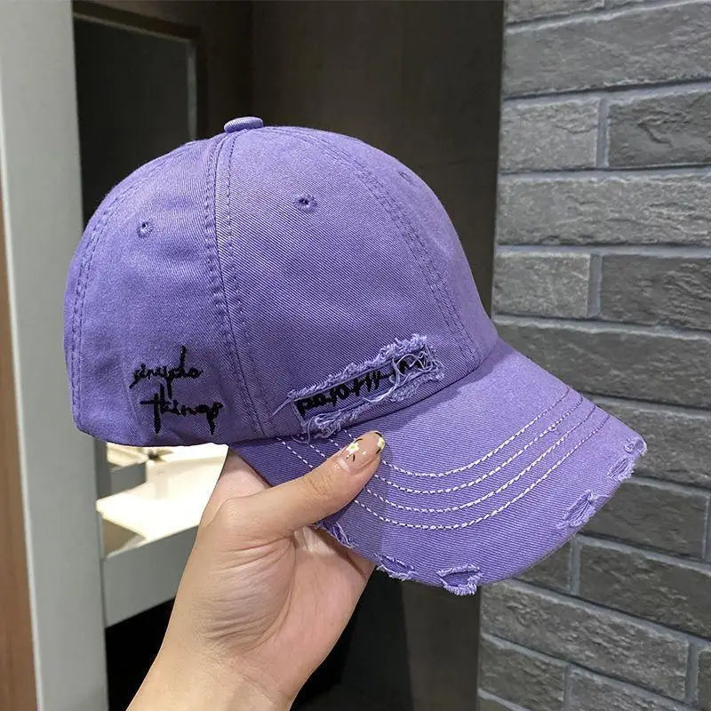 Purple Pleated Baseball cap New 2023 Flat Tongue Hat Baseball Cap For Men and Women