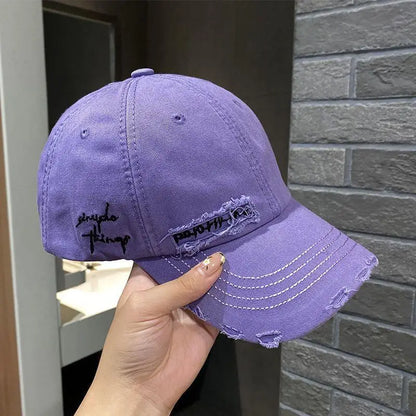Purple Pleated Baseball cap New 2023 Flat Tongue Hat Baseball Cap For Men and Women
