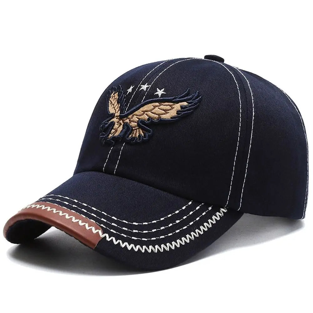 Fashion Embroidered Eagle Men Hat Breathable Adjustable Baseball Cap