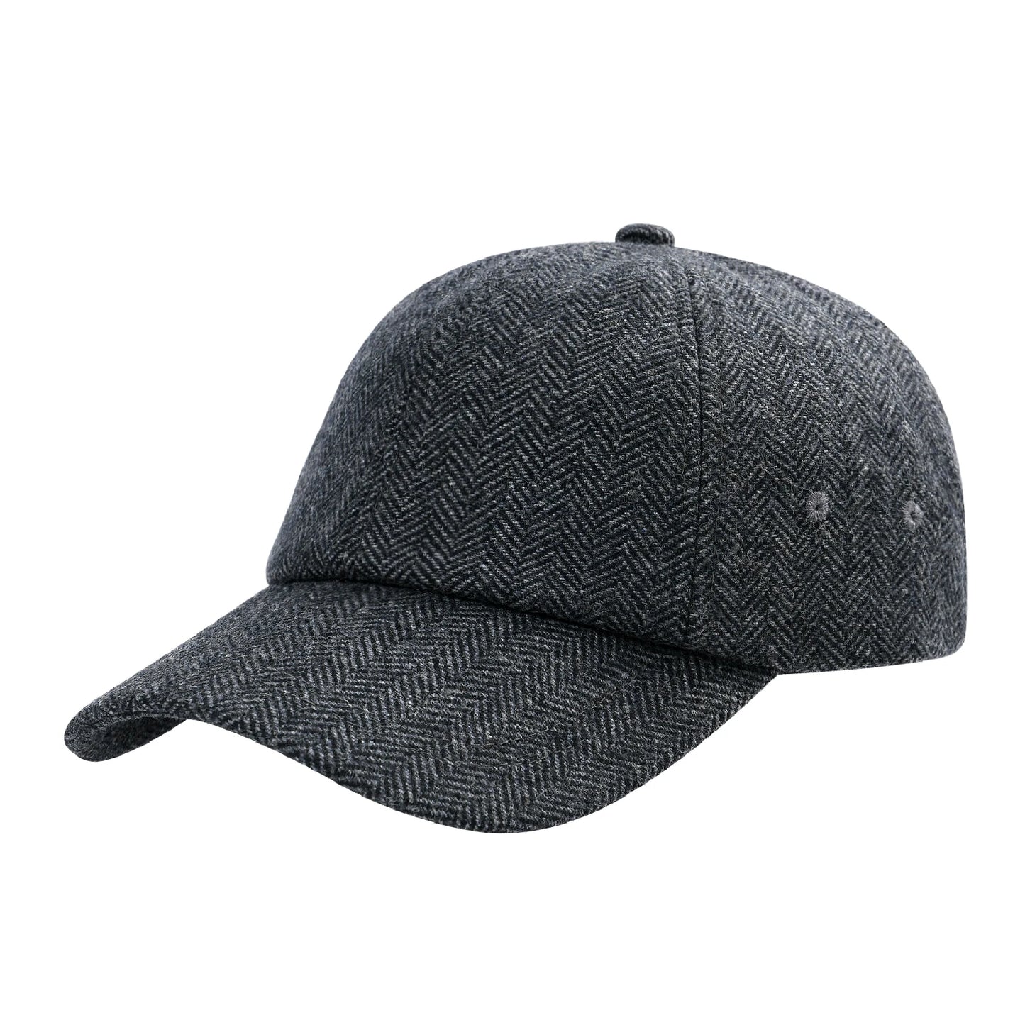 Wool Tweed Baseball Cap Casual Style Soft Unstructured Hat