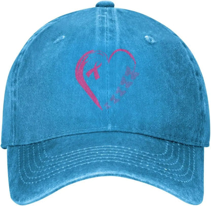 I'm A Survivor Heart Pink Ribbon Breast Cancer Awareness Baseball Cap