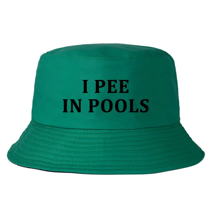 I Pee in Pools Bucket Hat Funny Cotton Summer Fisherman Cap For Men Women