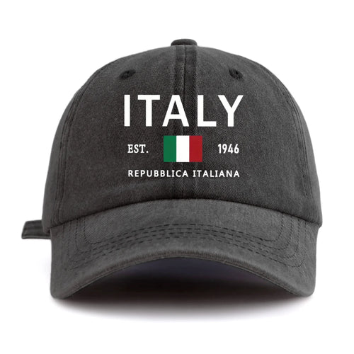 ITALY Print Washed Baseball Cap For Adults