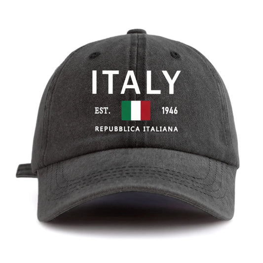 ITALY Print Washed Baseball Cap For Adults