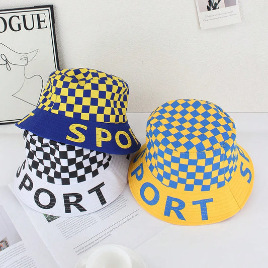 1 Piece Men's Outdoor Sports Sun Protection Fisherman's Hat, Plaid Bucket Hat