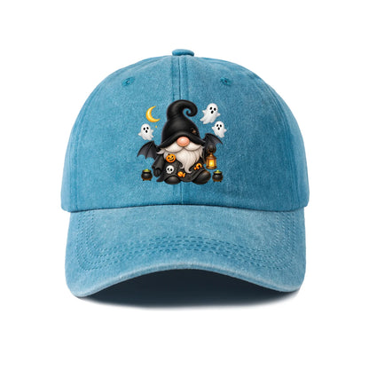 Vintage Washed Witch Gnome Ghost Graphic Baseball Cap