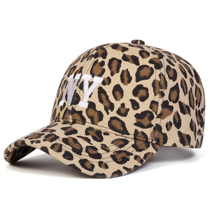 Unisex Letter Embroidery Leopard Print Baseball Caps Trucker Hats